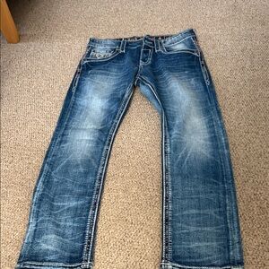 Men's Blue Jeans rock revival size 33/32